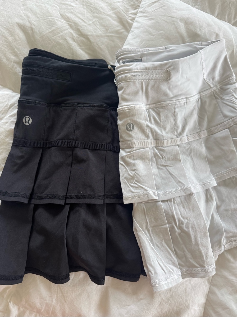 lululemon athletica Black and White Pleated Athletic Skirt Duo